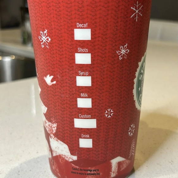 Starbucks Coffee Holiday Mug 2008 Red  White Ceramic 16 oz - Picture 9 of 13